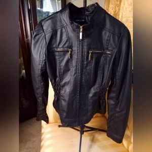 New Look Pinched Waist Black Short Collar Coat - (Large) Juniors